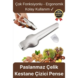 Çok Fonksiyonlu Ergonomik Kaymaz Paslanmaz Çelik Kabuk Kırma Açma Aleti Metal Kestane Çizici Pense