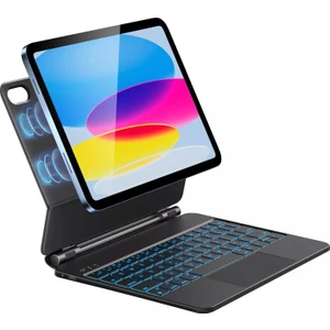 Apple iPad 11. Nesil (A16) 11 Inc (2025) Bluetoothlu Touchpadli Manyetik Kapaklı Magic Ingilizce Q Keyboard A2696 A2757