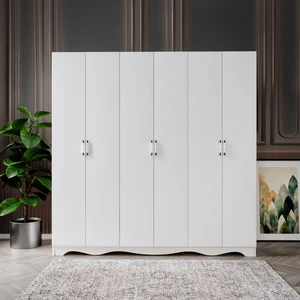 Free 6 Kapaklı 2 Çekmeceli Modern Modüler Gardırop, Elbise Dolabı