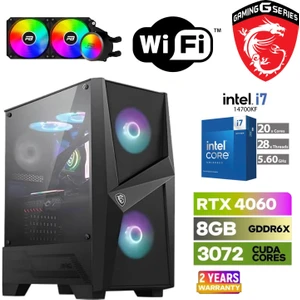 Gaming Pc Ddr5 – Rtx 4060 8gb – Intel I7 14700KF – 32 GB -64 GB Ddr5 Ram – 1 Tb M.2 SSD – Sıvı Sogutmalı – Windows 11 Pro Masaüstü Bilgisayar
