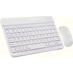 Kablosuz Klavye ve Mouse Set Type-C Şarjlı Bluetooth 2.4g Bağlantlılı Beyaz