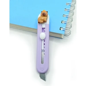 Mini Şekilli Falçata Maket Bıçağı - Capybara Mor