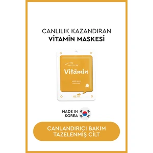 MJ Care C Vitamini İçeren Kağıt Yüz Maskesi - Aydınlatcı ve Canlandırıcı Etki Tüm Cilt Tipleri İçin 1 Adet