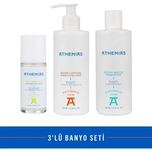 Athenias3'lü Banyo Seti Body Wash + Body Lotion + Deo Roll On