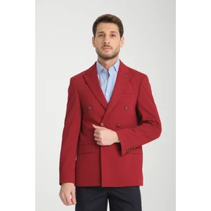 Baselna Krv Erkek Kahve Kruvaze 6 Adet Metal Düğmeli 4 Mevsim Spor Blazer Ceket