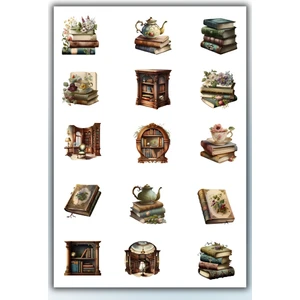 Vintage Planlayıcı Sticker  Planner Ajanda Bullet Journal Için Uygun Etiket