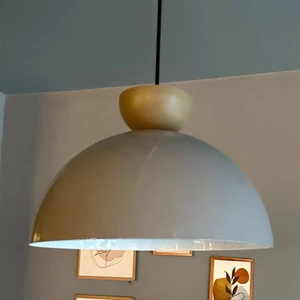 Yimpi Gri Avize Tekli Bej Şapka Sarkıt Salon Kuaför Cafe Dekoratif Aydınlatma