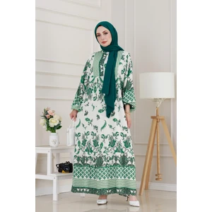 Yarasa Kol Duru Viscon Elbise-Yeşil
