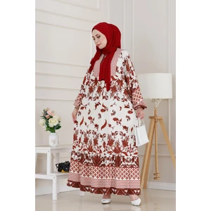 Yarasa Kol Duru Viscon Elbise-Bordo