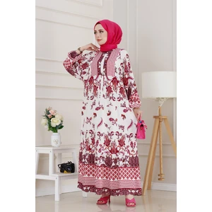 Yarasa Kol Duru Viscon Elbise-Fuşya