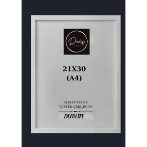 Decolıfe A4 Çerçeve, Belge Çerçevesi, Diploma, Sertifika, Fotoğraf Çerçevesi, Resim Çerçevesi, 21X30