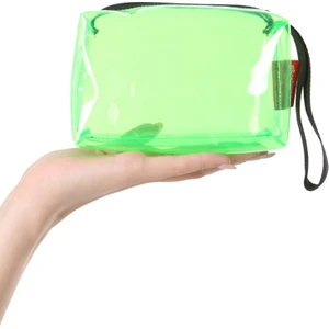 Yeşil Şeffaf Dikdörtgen Form Makyaj Çantası