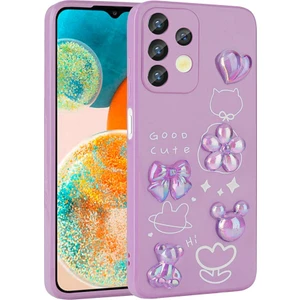 Samsung Galaxy A13 4g ile Uyumlu Kılıf Mor Tan Silikon Kapak (Samsung Galaxy A13 4g ile Uyumlu, Mor)