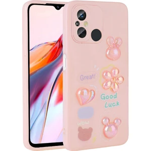 Xiaomi Redmi 12C ile Uyumlu Kılıf Pembe Tan Silikon Kapak (Xiaomi Redmi 12C ile Uyumlu, Pembe)