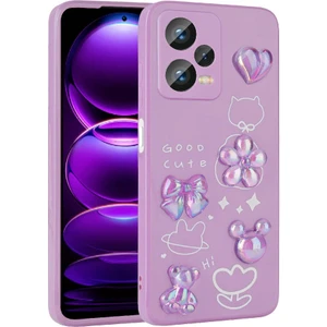 Xiaomi Redmi Note 12 4g ile Uyumlu Kılıf Mor Tan Silikon Kapak (Xiaomi Redmi Note 12 4g ile Uyumlu, Mor)