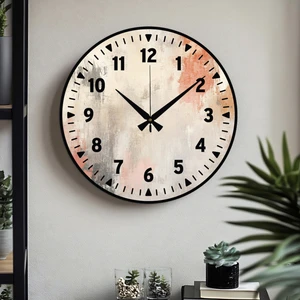 Dekoratif Türkçe Rakamlı Kelebek Desenli Uv Baskılı Duvar Saati (Sessiz) Akar Mekanizma 40 cm  Metal Akrep Yelkovan