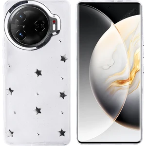Tecno Camon 30 Pro 5g Kılıf Kabartmalı Desenli Simli Şeffaf A+ Kalite Kapak