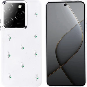 Infinix Hot 40 Kılıf Kabartmalı Desenli Simli Şeffaf A+ Kalite Kapak