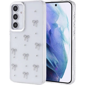 Samsung Galaxy A55 Kılıf Kabartmalı Desenli Simli Şeffaf A+ Kalite Kapak