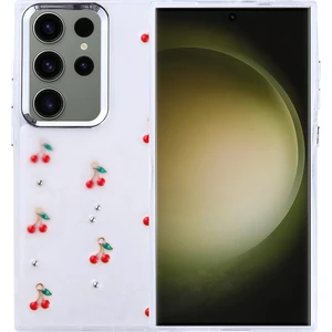 Samsung Galaxy S25 Ultra Kılıf Kabartmalı Desenli Simli Şeffaf A+ Kalite Kapak