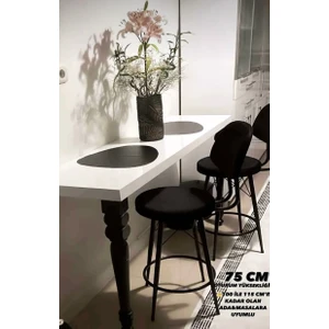 Dolce Bar Sandalyesi Babyface Kumaş Döşeme 75 cm SIYAH.100  Ile 115 cm Arası Ada&masalara Uyumldur