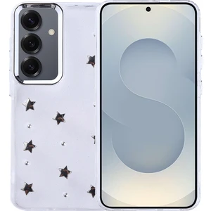 Samsung Galaxy S25 Kılıf Airbag Tasarımlı Simli Şeffaf Zore Kutup Kapak