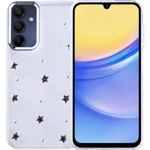 Samsung Galaxy A15 Kılıf Airbag Tasarımlı Simli Şeffaf Zore Kutup Kapak