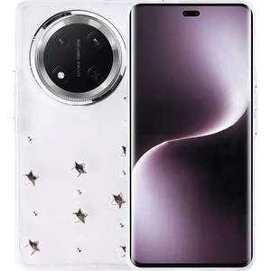 Honor Magic 7 Lite Kılıf Airbag Tasarımlı Simli Şeffaf Zore Kutup Kapak