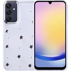 Samsung Galaxy A25 Kılıf Airbag Tasarımlı Simli Şeffaf Zore Kutup Kapak