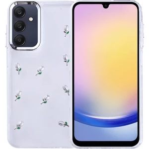 Samsung Galaxy A25 Kılıf Airbag Tasarımlı Simli Şeffaf Zore Kutup Kapak