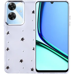 Realme Note 60 Kılıf Airbag Tasarımlı Simli Şeffaf Zore Kutup Kapak