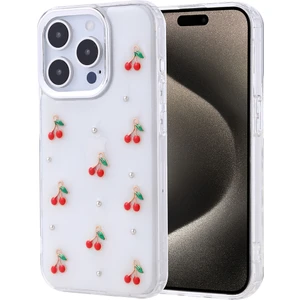 Apple iPhone 15 Pro Kılıf Kabartmalı Desenli Simli Şeffaf A+ Kalite Kapak