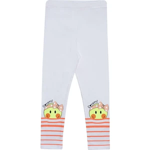 Beyaz Marin Smile Baskılı Kız Çocuk Mesimlik Tayt