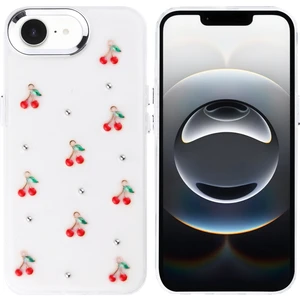 Apple iPhone 16E Kılıf Kabartmalı Desenli Simli Şeffaf A+ Kalite Kapak