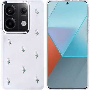 Xiaomi Redmi Note 13 Pro 4g Kılıf Kabartmalı Desenli Simli Şeffaf A+ Kalite Kapak