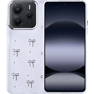 Xiaomi Redmi Note 14 5g Kılıf Airbag Tasarımlı Simli Şeffaf Zore Kutup Kapak