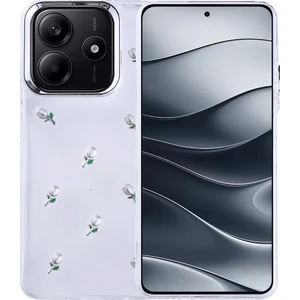 Xiaomi Redmi Note 14 4g Kılıf Airbag Tasarımlı Simli Şeffaf Zore Kutup Kapak