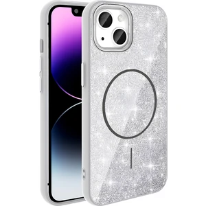 Apple iPhone 11 Kılıf Magsafe Şarj Özellikli Parlayan Simli  Şık Kapak