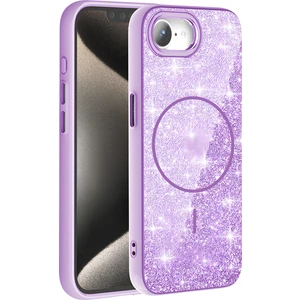 Apple iPhone 16E Kılıf Magsafe Şarj Özellikli Parlayan Simli Yüksek Kalite Şık Kapak