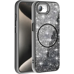 Apple iPhone 16E Kılıf Magsafe Şarj Özellikli Parlayan Simli Yüksek Kalite Şık Kapak