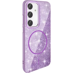 Galaxy S23 Fe Kılıf Magsafe Şarj Özellikli Parlayan Simli Yüksek Kalite Şık Kapak