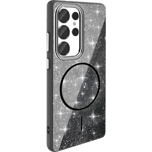 Galaxy S25 Ultra Kılıf Magsafe Şarj Özellikli Parlayan Simli Yüksek Kalite Şık Kapak