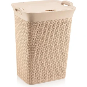 SY-4630 Plastik Safir Kirli Çamaşır Sepeti 55 Lt Bej