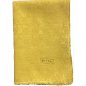 Pamuk Ipek Monogram Şal 40752-SARI