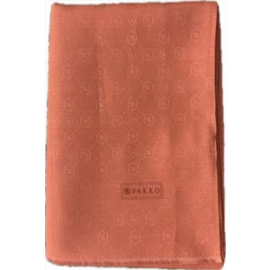 Pamuk Ipek Monogram Şal 40752-MERCAN