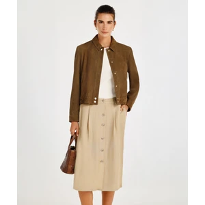 Düz Kesim Süet Ceket