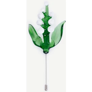 El Yapımı Tomurcuk Figürlü Cam Broş