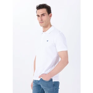 Baskılı Beyaz Erkek Polo T-Shirt M5SM-TST1335