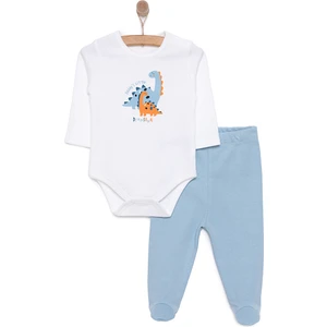 Hellobaby Dinazor Baskılı Yenidoğan Erkek Body-Patikli Alt Erkek Bebek