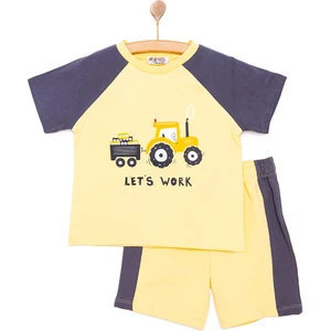 Hellobaby Cars&roads Traktör Baskılı Erkek Tshirt-Şort Erkek Bebek